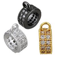 Cubic Zirconia Micro Pave Brass Pendant, Column, plated, micro pave cubic zirconia Approx 2mm, 5mm 