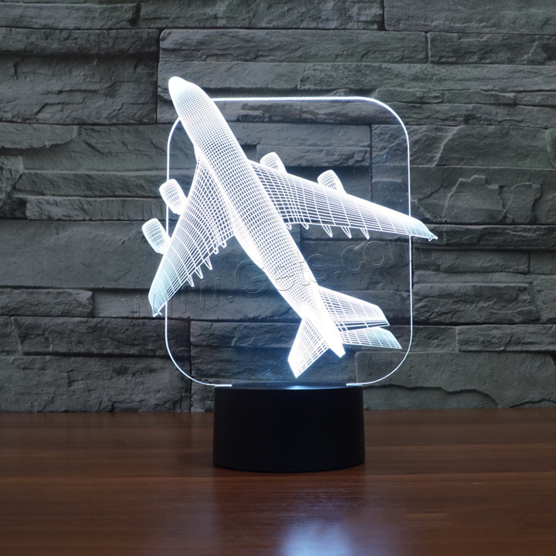 Acrylic Night Light, with ABS Plastic, Airplane, Different Shape for Choice & with USB interface & with LED light & change color automaticly & different styles for choice, Sold By PC