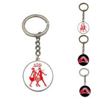 Fashion Time Gem Keychain Key Ring, Zinc Alloy, with iron ring & Glass, Flat Round, plated, time gem jewelry & Unisex & decal, lead & cadmium free, 28mm 