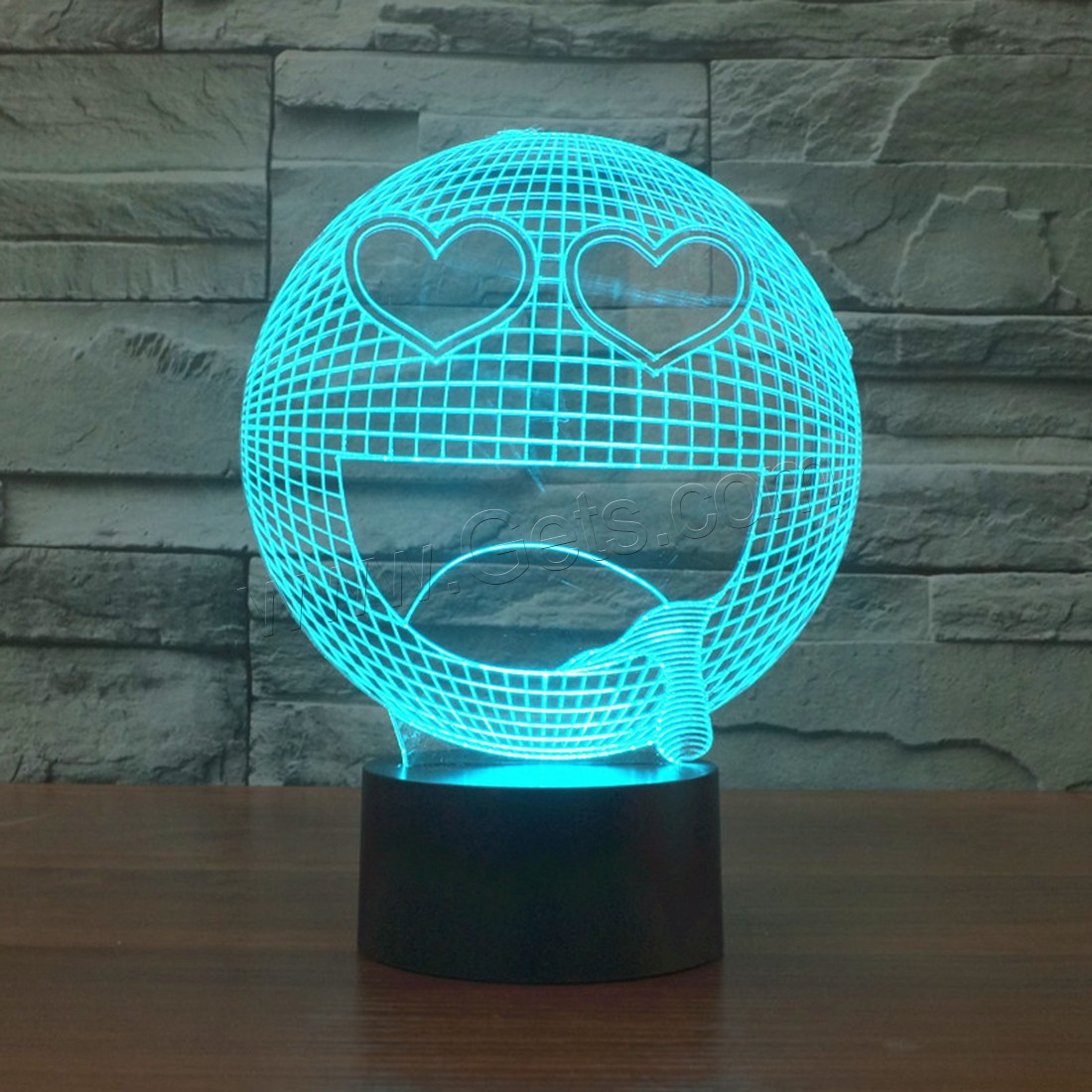 Acrylic Night Light, with ABS Plastic, Smiling Face, with USB interface & with LED light & change color automaticly & different styles for choice & different designs for choice, 164x181x87mm, Sold By PC