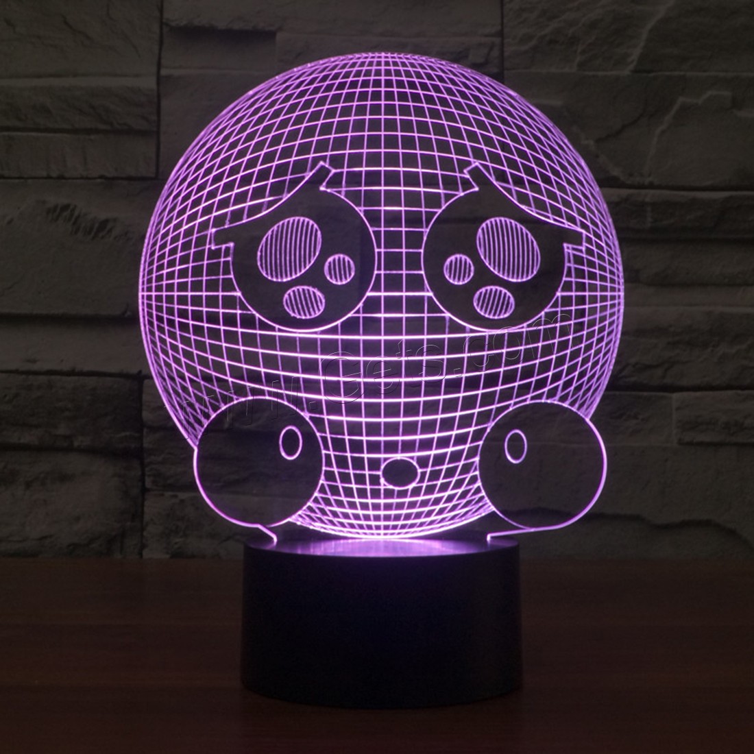 Acrylic Night Light, with ABS Plastic, Smiling Face, with USB interface & with LED light & change color automaticly & different styles for choice & different designs for choice, 164x181x87mm, Sold By PC