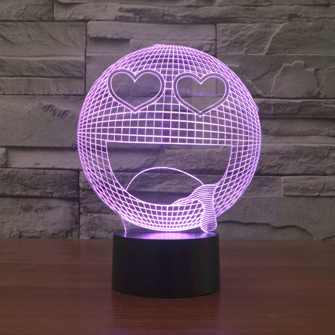 Acrylic Night Light, with ABS Plastic, Smiling Face, with USB interface & with LED light & change color automaticly & different styles for choice & different designs for choice, 164x181x87mm, Sold By PC