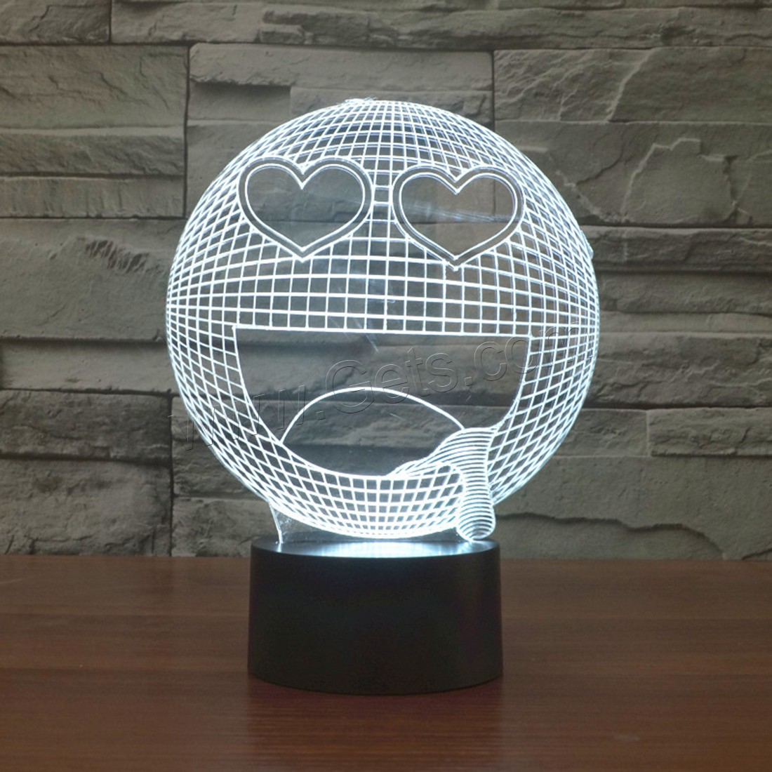 Acrylic Night Light, with ABS Plastic, Smiling Face, with USB interface & with LED light & change color automaticly & different styles for choice & different designs for choice, 164x181x87mm, Sold By PC