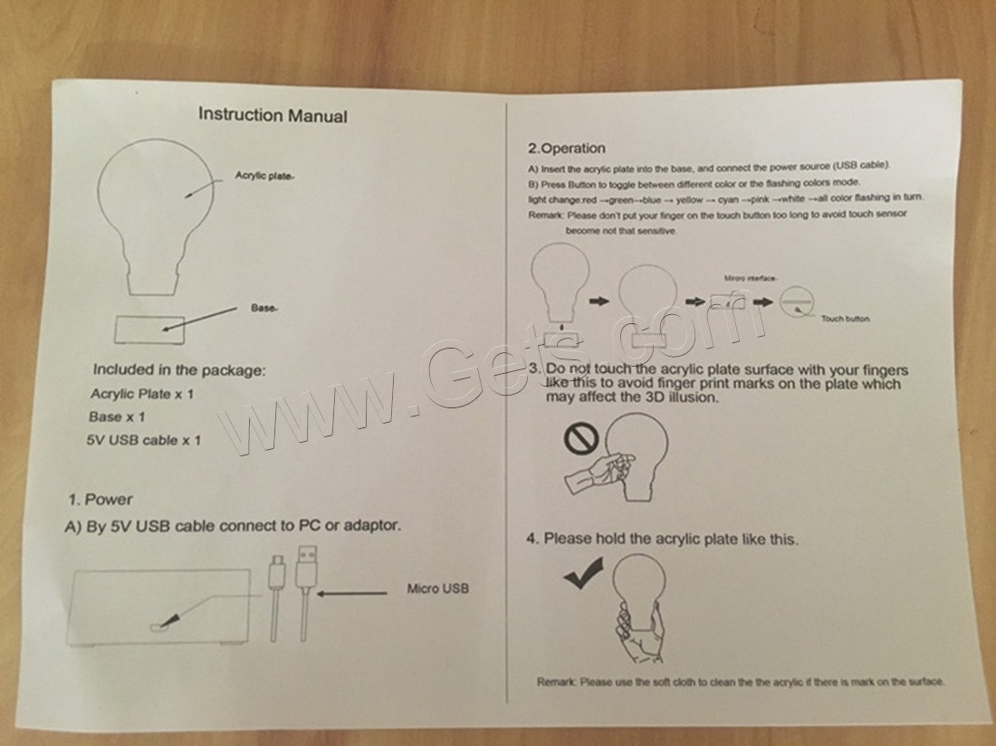 Acrílico Luz de noche, con plástico ABS, Diferente forma para la elección & con interfaz USB & con luz LED & cambiar de color automaticamente & diferentes estilos para la opción, Vendido por UD