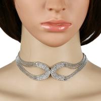 Ожерелье Мода Choker, цинковый сплав, с 8cm наполнитель цепи, Другое покрытие, Женский & со стразами, Много цветов для выбора, не содержит свинец и кадмий, 270mm, длина:Приблизительно 10.5 дюймовый, продается Strand