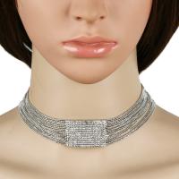 Ожерелье Мода Choker, цинковый сплав, с 8cm наполнитель цепи, Другое покрытие, Женский & со стразами, Много цветов для выбора, не содержит свинец и кадмий, 25mm, длина:Приблизительно 10.5 дюймовый, продается Strand