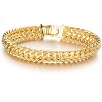 oro 18K Pulsera, chapado, unisexo, 11mm, longitud:aproximado 8 Inch, Vendido por Sarta