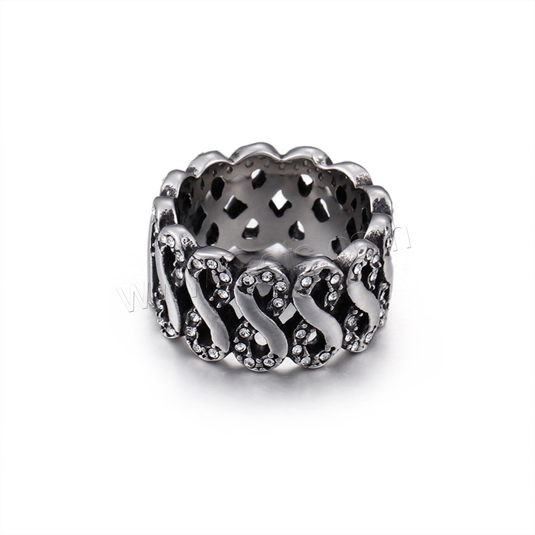 Titan Stahl Fingerring, Titanstahl, unisex & verschiedene Größen vorhanden & mit Strass & Schwärzen, 12mm, verkauft von PC