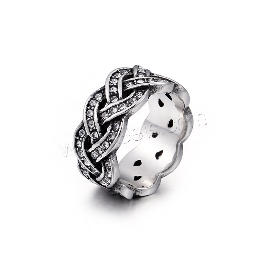 Titan Stahl Fingerring, Titanstahl, unisex & verschiedene Größen vorhanden & mit Strass & Schwärzen, 10mm, verkauft von PC