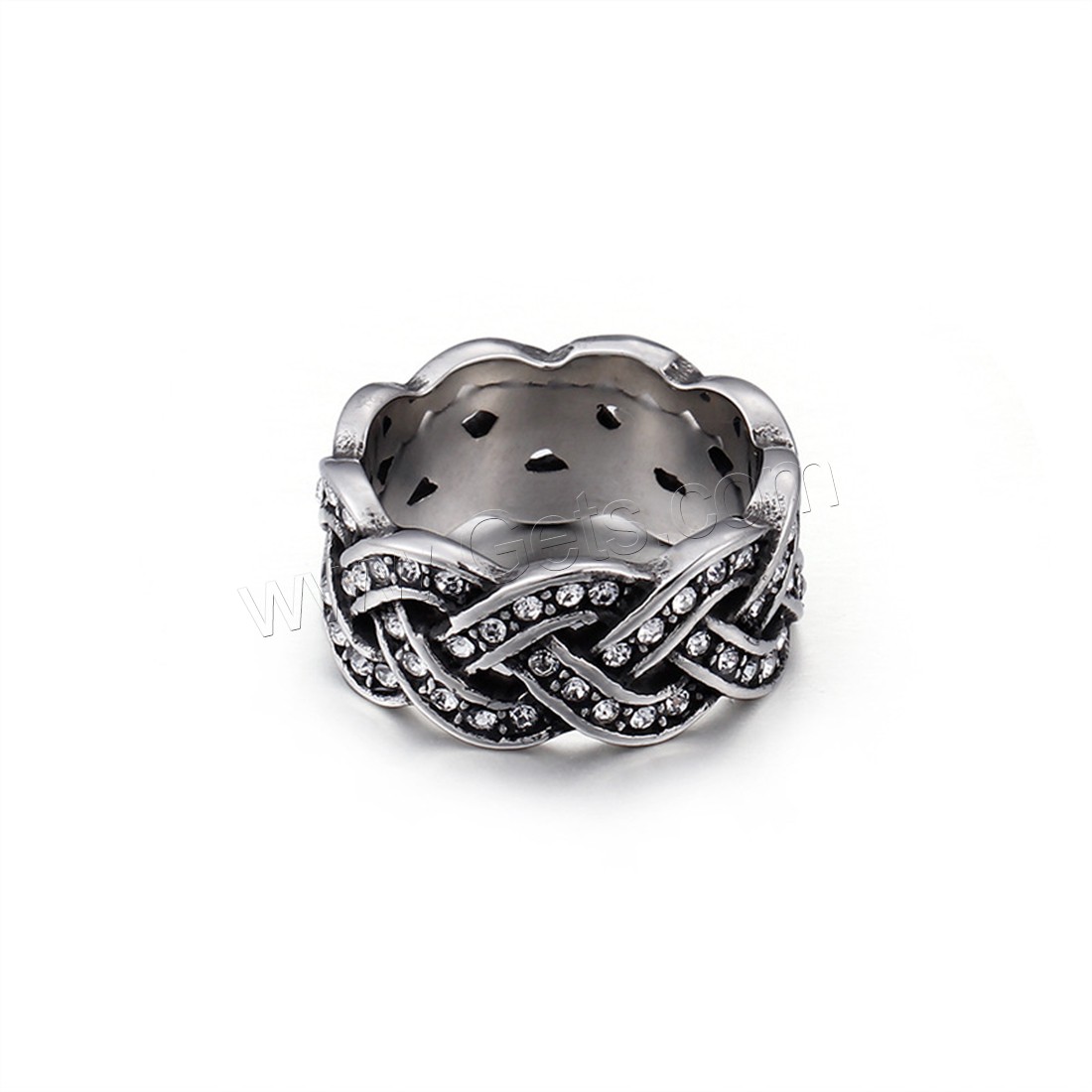 Titan Stahl Fingerring, Titanstahl, unisex & verschiedene Größen vorhanden & mit Strass & Schwärzen, 10mm, verkauft von PC