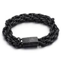 Acier titane bracelet, ionique noire, pour homme & 2 fils, 8mm Environ 9 pouce, Vendu par brin