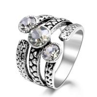 Newegg® Bague, alliage de zinc, Plaqué de couleur d'argent, pour femme & avec strass, 14mm, Vendu par PC