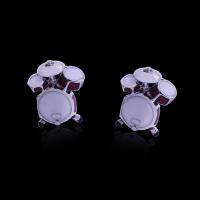 Zinc Alloy Cufflinks, Musical Instrument, platinum color plated, Unisex & enamel, lead & cadmium free 