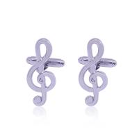 Zinc Alloy Cufflinks, Music Note, platinum color plated, Unisex, lead & cadmium free 