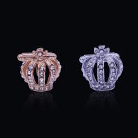 Zinc Alloy Cufflinks, Crown, plated, Unisex & with rhinestone lead & cadmium free 