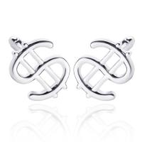 Zinc Alloy Cufflinks, Music Note, platinum color plated, Unisex, lead & cadmium free 