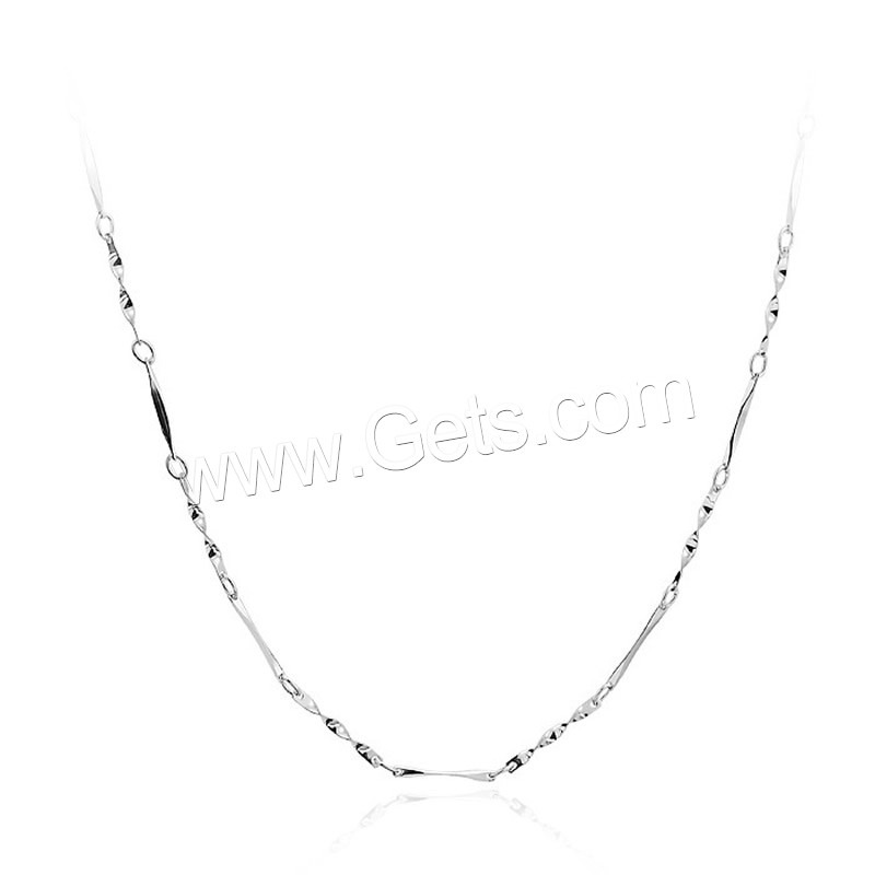 Sterling Silver Necklace Chain, Zinc Alloy, platinum color plated, Twisted Piece Chain & different size for choice & for woman, Length:Approx 15.5 Inch, Approx 17.5 Inch, Sold By Strand