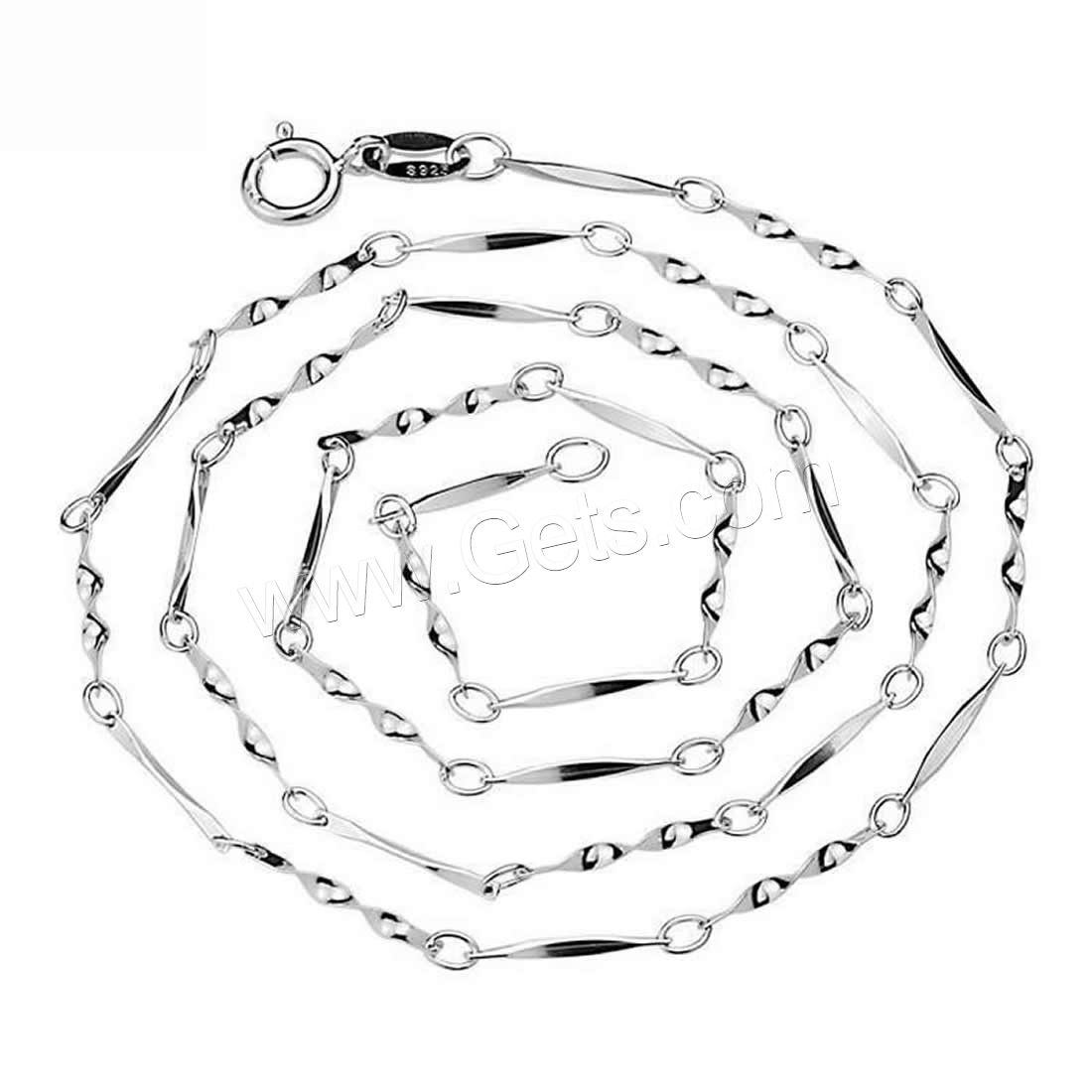 Sterling Silver Necklace Chain, Zinc Alloy, platinum color plated, Twisted Piece Chain & different size for choice & for woman, Length:Approx 15.5 Inch, Approx 17.5 Inch, Sold By Strand