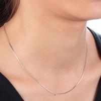 Collar en Cadena de Latón, metal, chapado en color de plata, para mujer, libre de níquel, plomo & cadmio, 400mm, longitud:aproximado 15.5 Inch, Vendido por Sarta