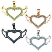 Cubic Zirconia Micro Pave Brass Pendant, Heart, plated, micro pave cubic zirconia Approx 