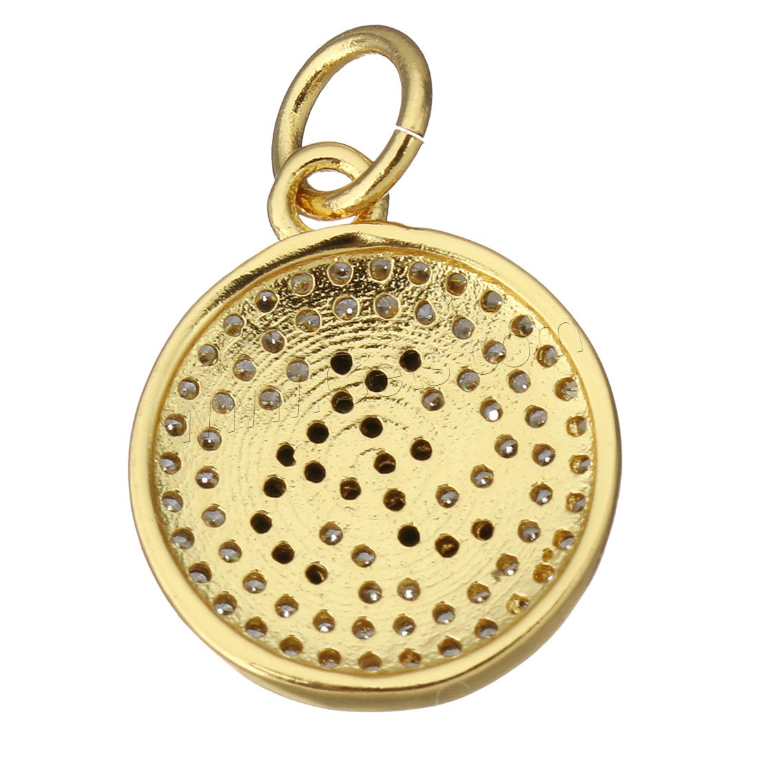 Cubic Zirconia Micro Pave Brass Pendant, Flat Round, plated, different size for choice & micro pave cubic zirconia, more colors for choice, Hole:Approx 4mm, Sold By PC