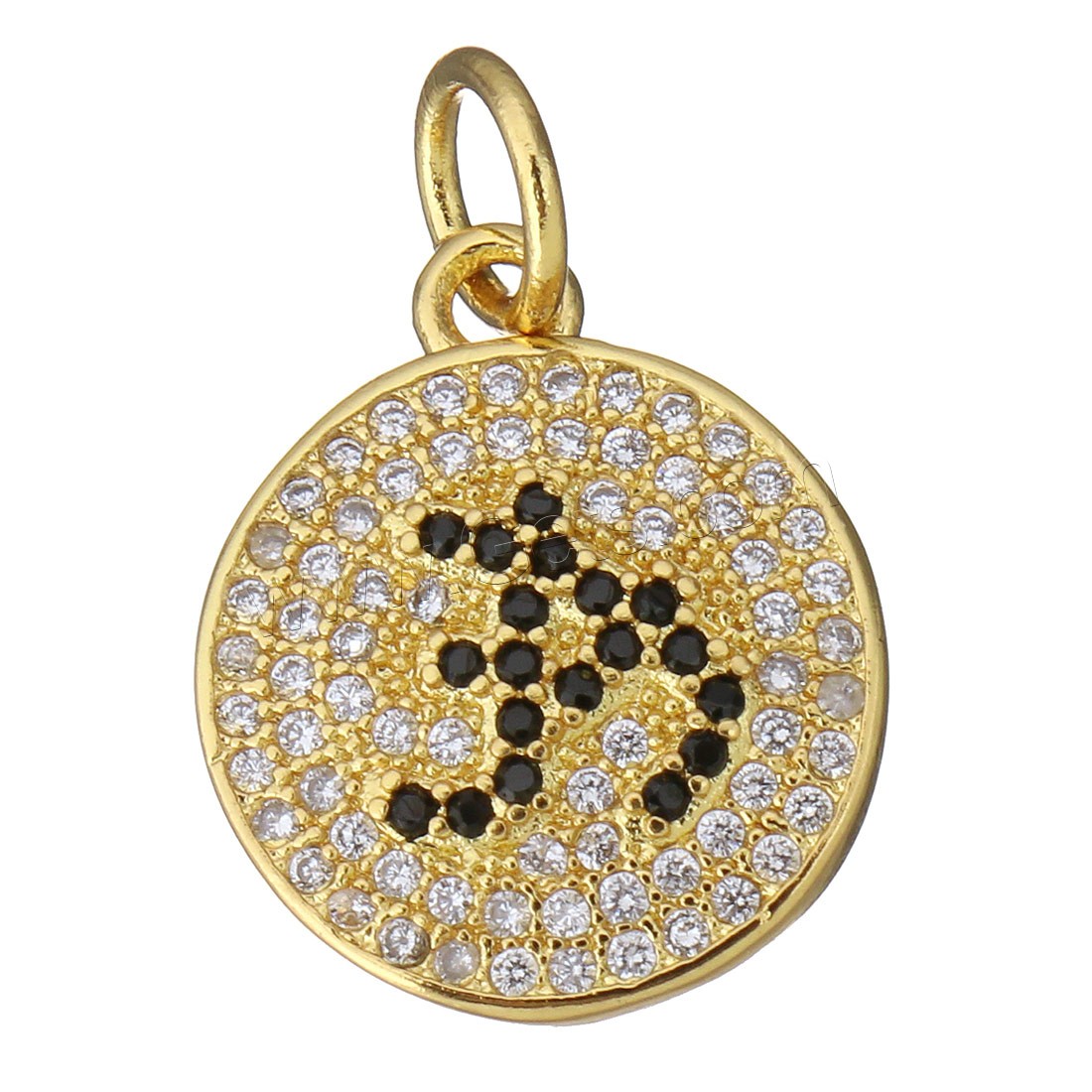 Cubic Zirconia Micro Pave Brass Pendant, Flat Round, plated, different size for choice & micro pave cubic zirconia, more colors for choice, Hole:Approx 4mm, Sold By PC