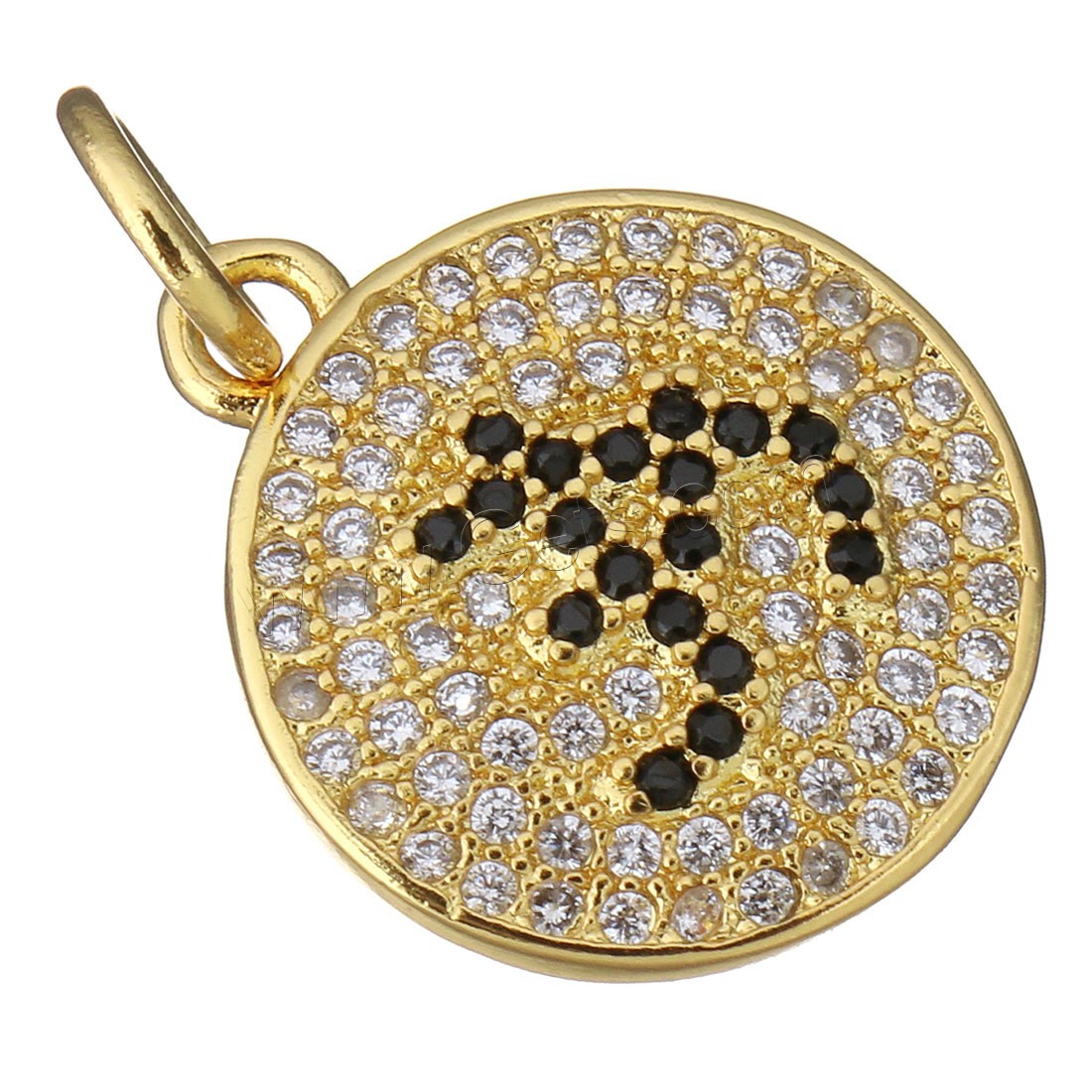 Cubic Zirconia Micro Pave Brass Pendant, Flat Round, plated, different size for choice & micro pave cubic zirconia, more colors for choice, Hole:Approx 4mm, Sold By PC