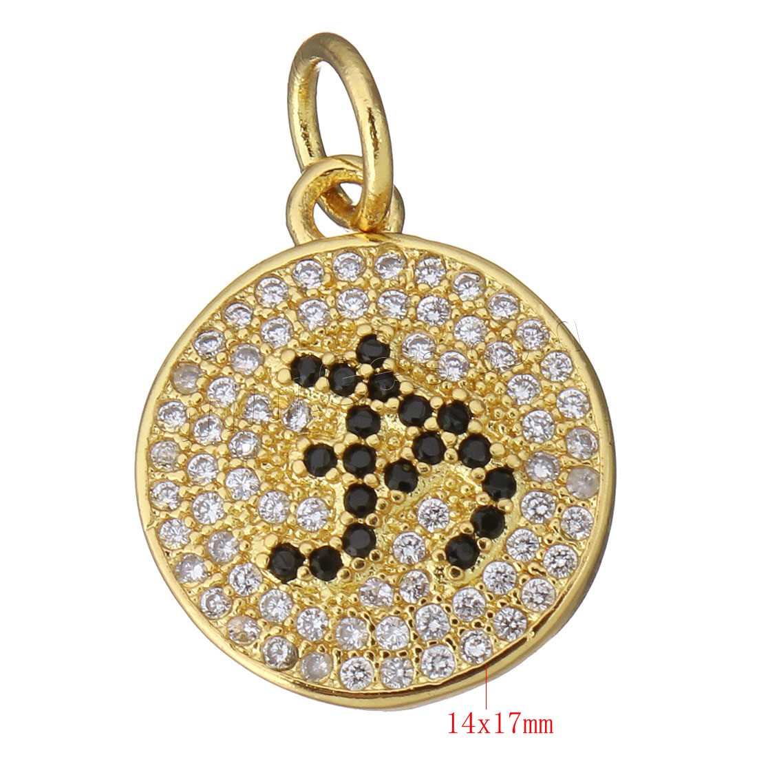 Cubic Zirconia Micro Pave Brass Pendant, Flat Round, plated, different size for choice & micro pave cubic zirconia, more colors for choice, Hole:Approx 4mm, Sold By PC