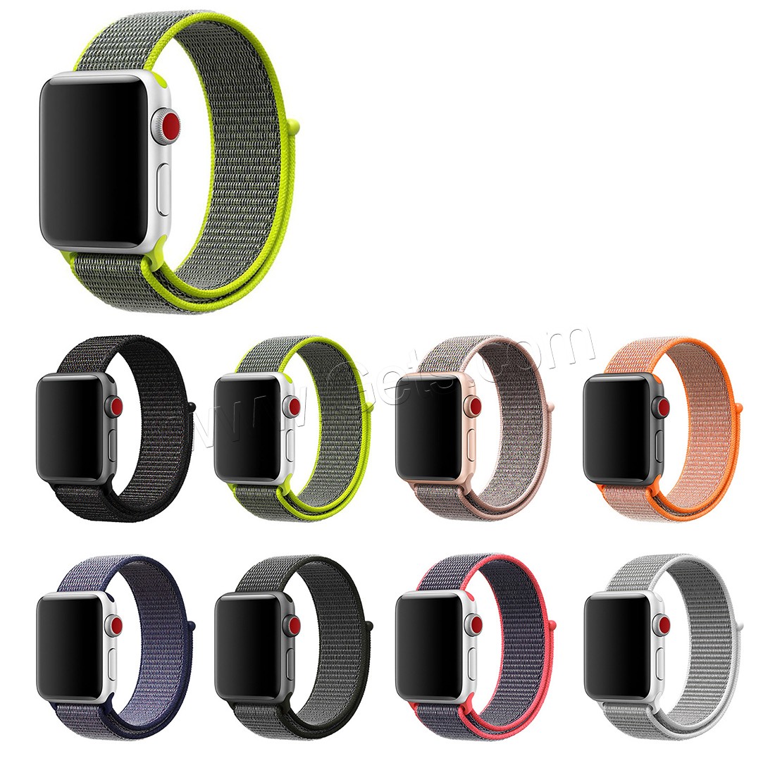 Watch Band, Nylon, with Plastic, different size for choice, more colors for choice, Length:Approx 6.5-8 Inch, Sold By PC