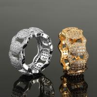 Rhinestone Brass Finger Ring, plated, Unisex & with rhinestone 12mm 