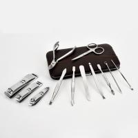 acero inoxidable Kit pulir uñas, Cuticle Nipper & selección de doble cara & cuchillo de uñas & Acnes Pin & Small Plain Top Nail Clipper & Big Plain Top Nail Clipper & Cuticle Fork & tijeras de manicura & Slant Nail Clipper & pinza de cejas & earpick & Lima de uñas, Resistente a la corrosión & diferentes patrones para la opción, 155x80x15mm, 12PCs/Set, Vendido por Set