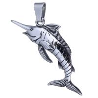 Pendentifs d'animaux en acier inoxydable , poisson, noircir Environ Vendu par PC