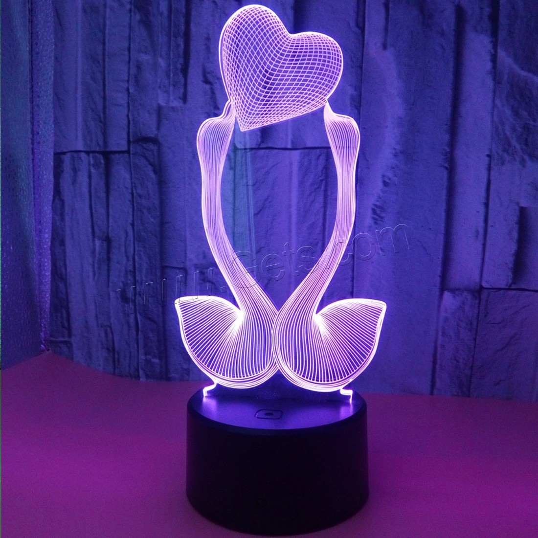 LED Colorful Night Lamp, Acrylic, with ABS Plastic, Different Shape for Choice & with USB interface & with LED light & change color automaticly & different styles for choice, Sold By PC