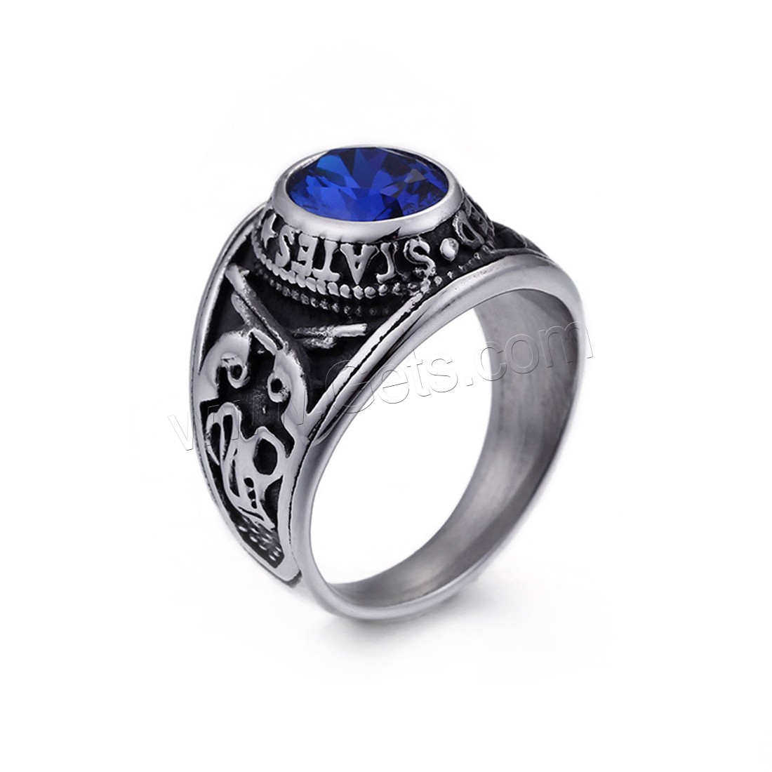 Cubic Zirconia Stainless Steel Finger Ring, Titanium Steel, Unisex & different size for choice & with cubic zirconia & blacken, more colors for choice, 18mm, Sold By PC