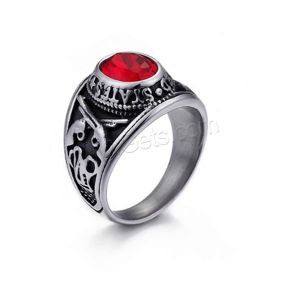 Cubic Zirconia Stainless Steel Finger Ring, Titanium Steel, Unisex & different size for choice & with cubic zirconia & blacken, more colors for choice, 18mm, Sold By PC