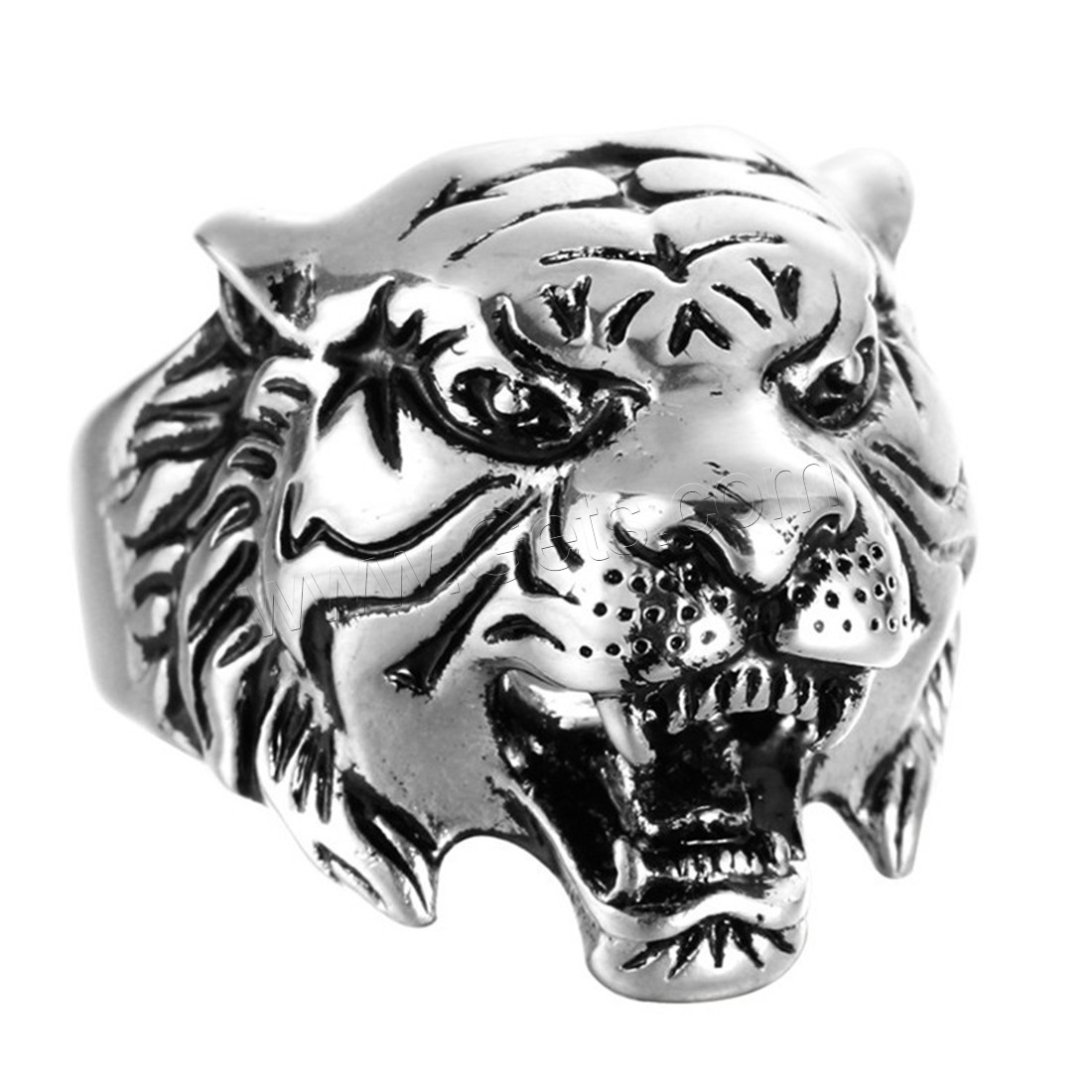 Titan Stahl Fingerring, Titanstahl, Tiger, poliert, verschiedene Größen vorhanden & für den Menschen & Schwärzen, keine, 20mm, verkauft von PC