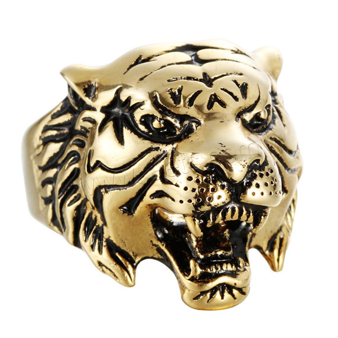 Titan Stahl Fingerring, Titanstahl, Tiger, poliert, verschiedene Größen vorhanden & für den Menschen & Schwärzen, keine, 20mm, verkauft von PC