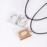 Collier Fashion, laiton, avec cuir PU, avec 1.9Inch chaînes de rallonge, rectangle, Placage, pour femme & émail, plus de couleurs à choisir Environ 13.7 pouce, Vendu par brin