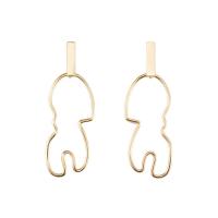 Zinc Alloy Drop Earring, stainless steel post pin, gold color plated, for woman, lead & cadmium free 