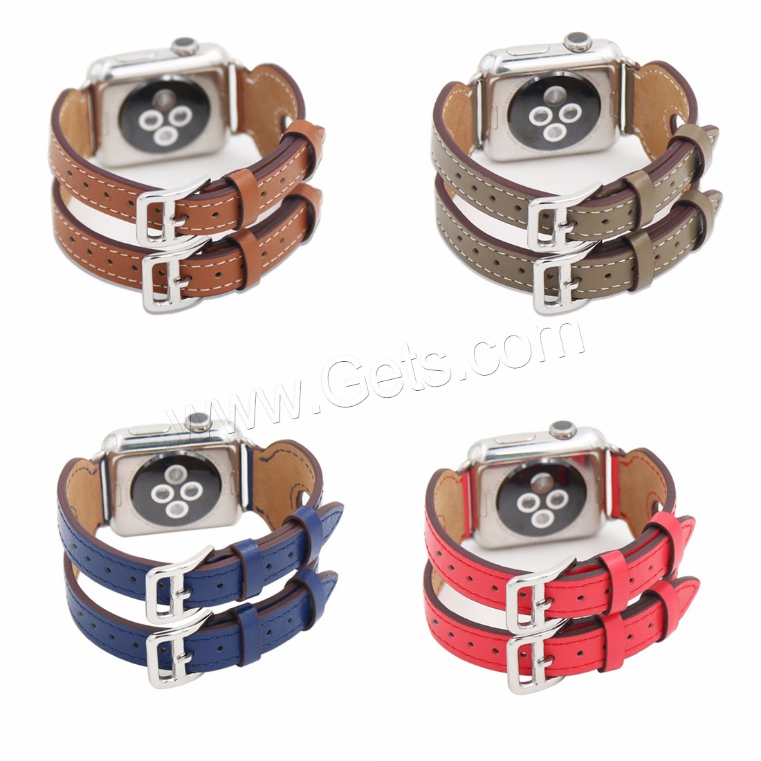 Cuir bracelet de montre, avec acier inoxydable, normes différentes pour le choix, plus de couleurs à choisir, 20mm, Longueur:Environ 6.5-8 pouce, Vendu par PC