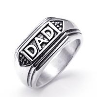 Men Stainless Steel Ring in Bulk, Titanium Steel, polished & for man & blacken, 12mm 