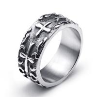 Men Stainless Steel Ring in Bulk, Titanium Steel, polished & for man & blacken, 11mm 