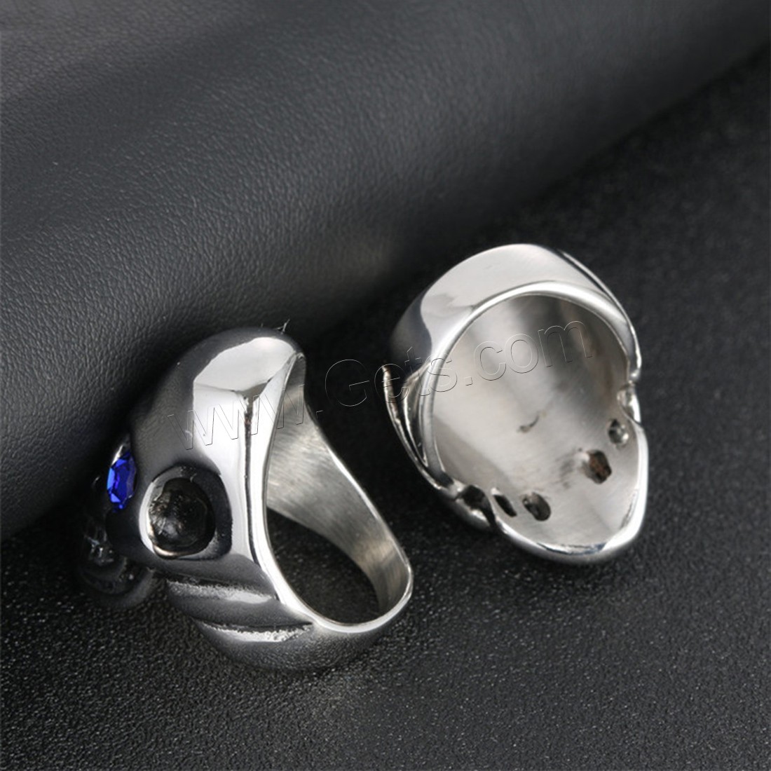 Men Stainless Steel Ring in Bulk, Titanium Steel, Skull, polished, different size for choice & for man & with rhinestone & blacken, more colors for choice, 30mm, Sold By PC