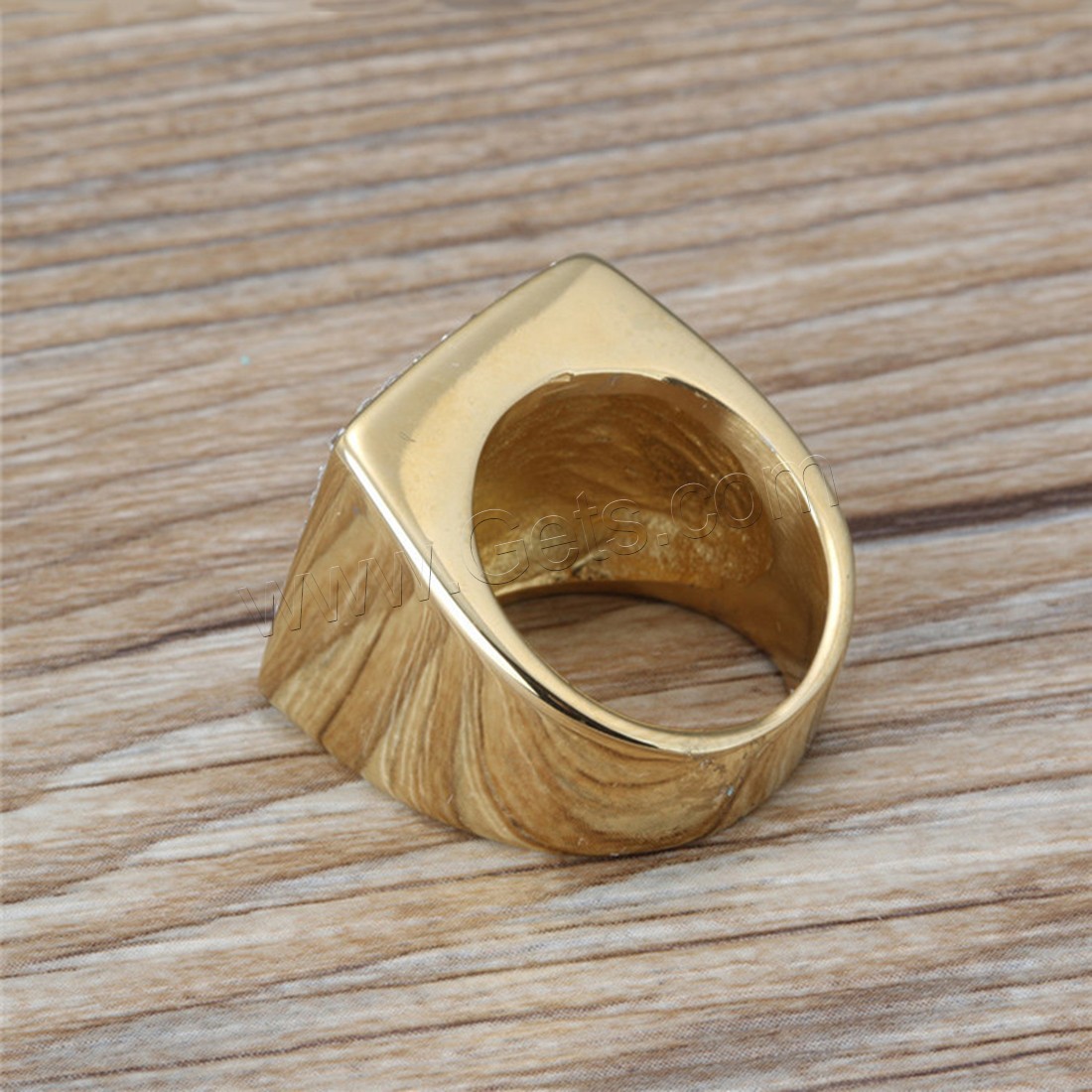 Titan Stahl Fingerring, Titanstahl, mit Ton, 18 K vergoldet, unisex & verschiedene Größen vorhanden, 19mm, verkauft von PC