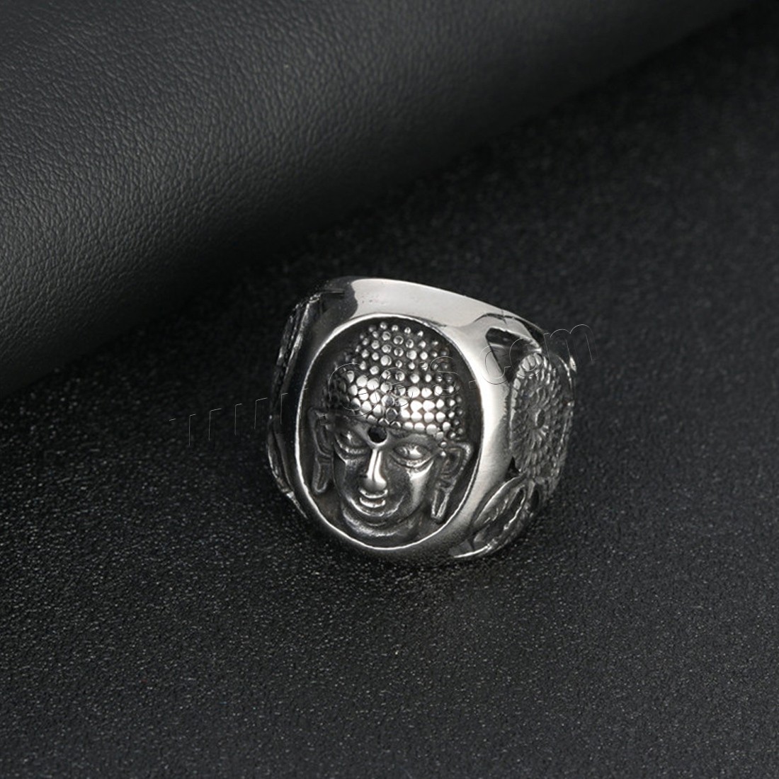 Titan Stahl Fingerring, Titanstahl, Buddha, plattiert, unisex & verschiedene Größen vorhanden & mit Strass, keine, 23mm, verkauft von PC