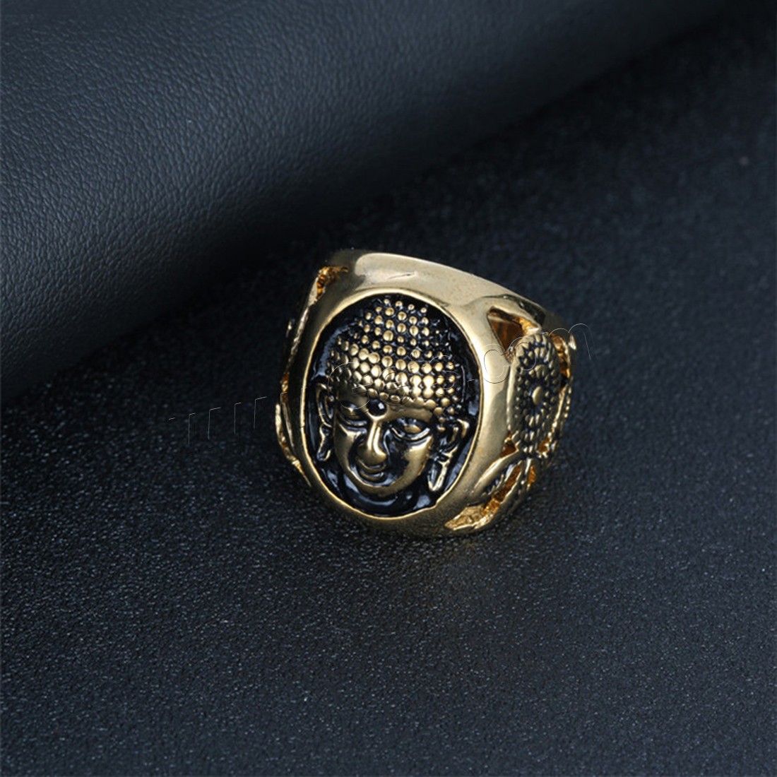 Titan Stahl Fingerring, Titanstahl, Buddha, plattiert, unisex & verschiedene Größen vorhanden & mit Strass, keine, 23mm, verkauft von PC