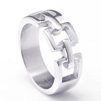 Titanium Steel Finger Ring, polished & for man, original color, 8mm 