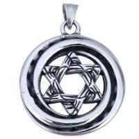 Stainless Steel Pendant, pentagram, blacken Approx 