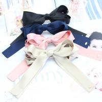 Hair Barrettes, Satin, with Zinc Alloy, Bowknot 