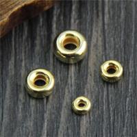 Sterling Silver Spacer Beads, 925 Sterling Silver, Rondelle, real gold plated 